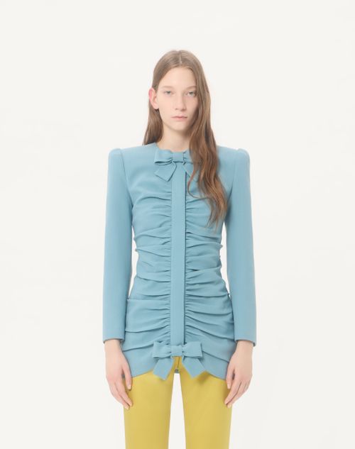 Valentino - Crispy Light Wool Jacket - Azure - Woman - Jackets And Blazers