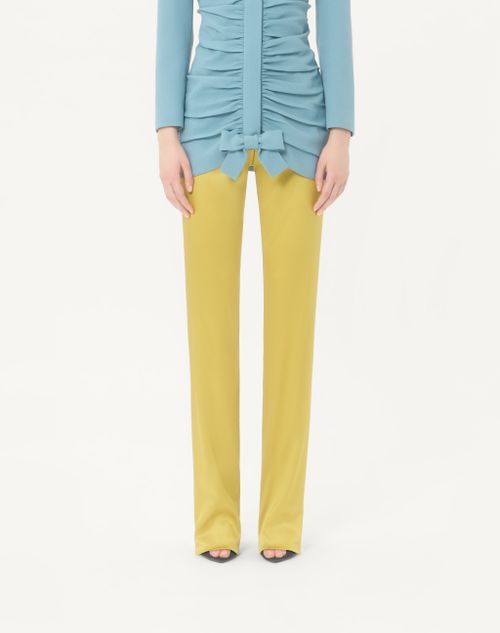 Valentino - Double Duchesse Stretch Trousers - Acid Green - Woman - Trousers And Shorts