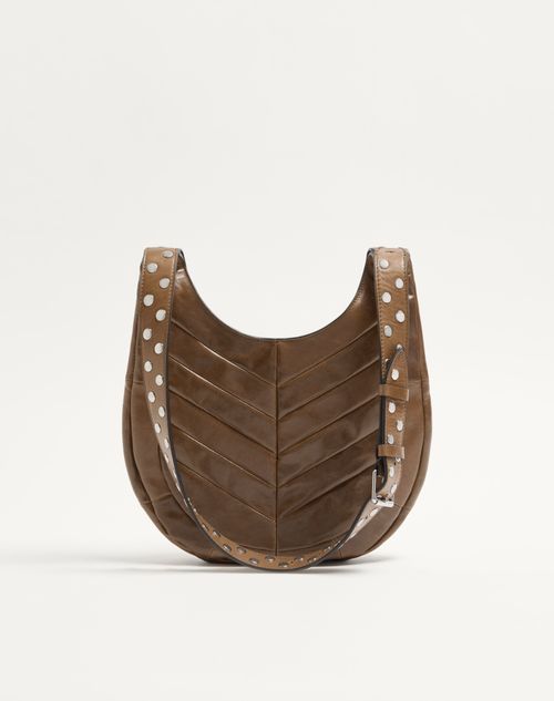 Valentino Garavani - Valentino Garavani Hoboho Small Hobo Bag In Chevron-patterned Nappa Leather - Tundra - Woman - Woman F&f Integration