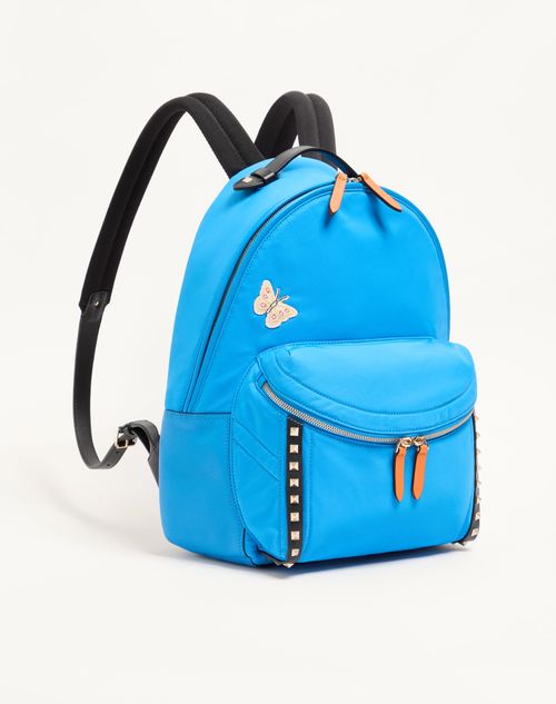 Valentino Garavani - Mochila Stud Up De Tejido Técnico - Azul Eléctrico - Hombre - Mochilas