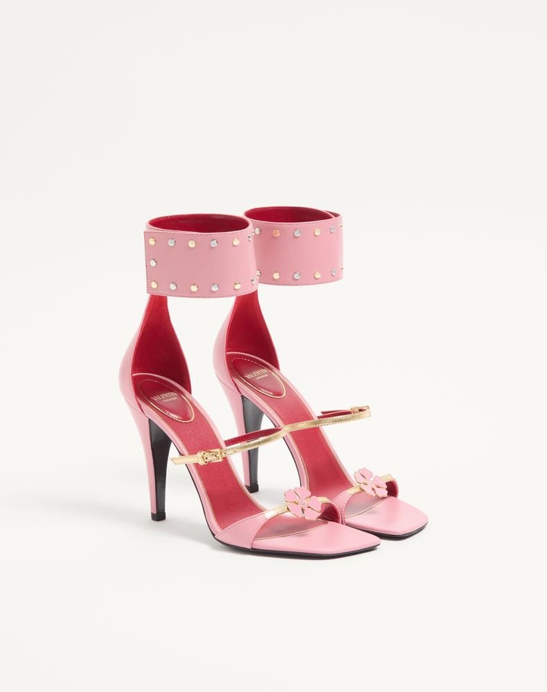 Valentino Garavani Kidskin Cuffie Sandal 100Mm Woman Pink 41