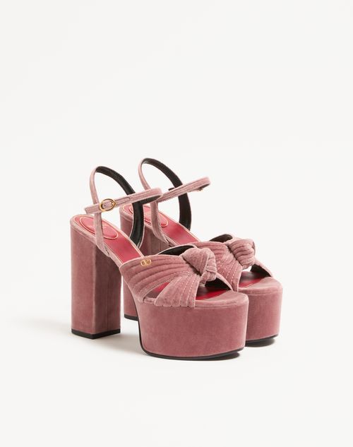 Valentino Garavani - Crasher Velvet Platform Sandal 125mm - Lip - Woman - Sandals