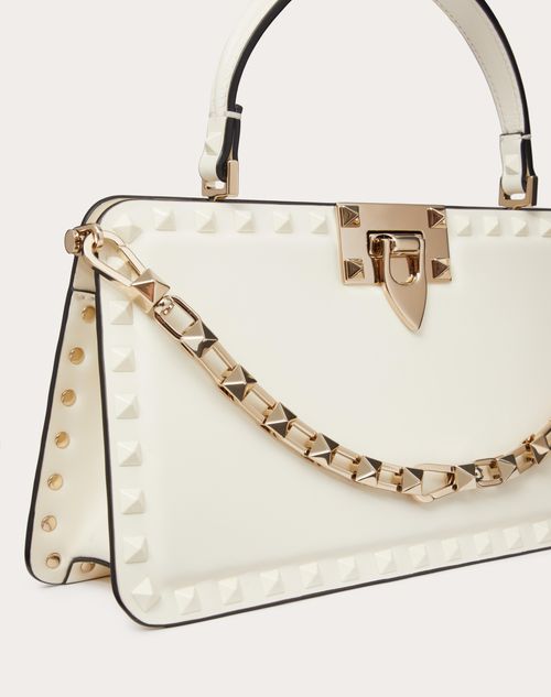 VALENTINO Garavani Rockstud Leather Crossbody Bag Ivory