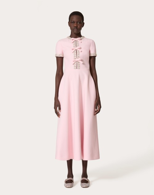 Crepe Couture Embroidered Midi Dress for Woman in Comfit | Valentino US