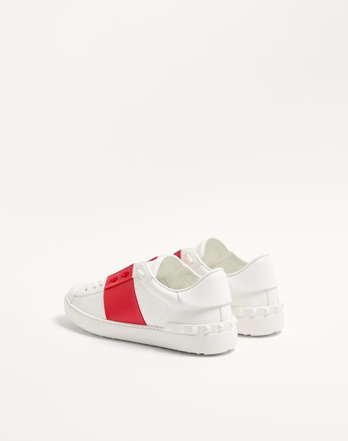 Valentino Garavani - Calfskin Open Sneaker - White/red - Man - Man