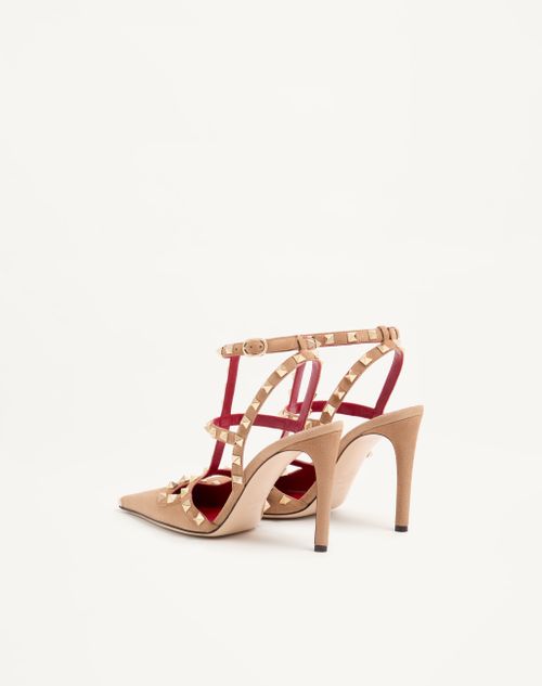 Valentino Garavani - Rockstud Suede Pumps 100mm - Camel - Woman - Pumps And Slingbacks