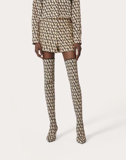 Pink Toile Iconographe Tights by Valentino on Sale