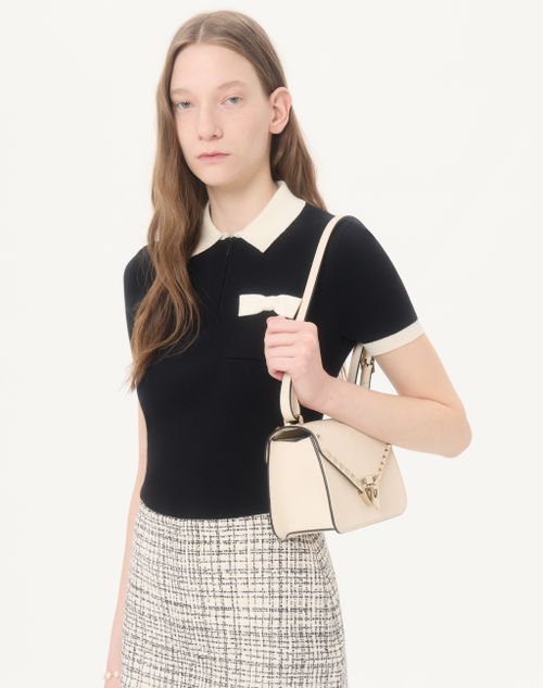 Valentino - Cotton Jumper - Black/latte - Woman - Knitwear