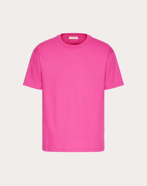 Cotton T-shirt With Stud for Man in Pink Pp | Valentino US