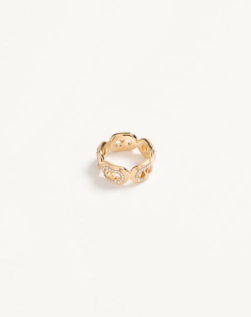 Valentino Garavani - Ovalette Metal And Swarovski® Crystal Ring - Gold/crystal - Woman - Jewelry