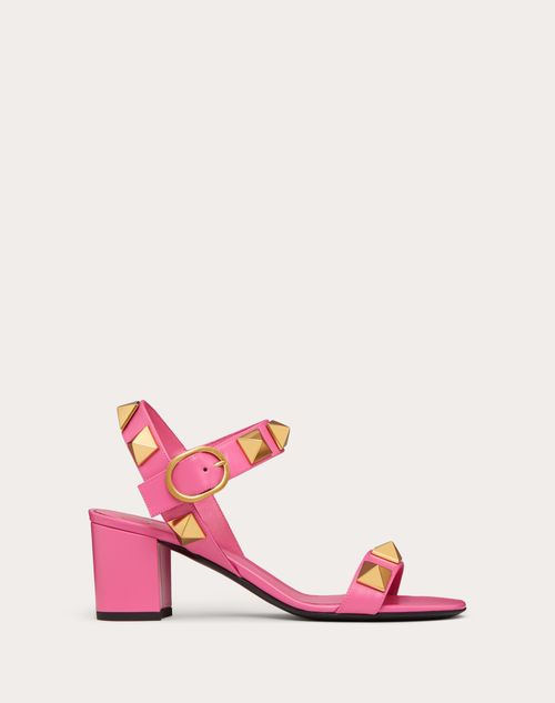 Valentino Garavani - Roman Stud Calfskin Sandal 60 Mm - Pink - Woman - Sandals