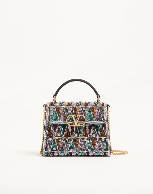 Valentino Garavani - Valentino Garavani Vsling Mini Embroidered Handbag - Multicolor - Woman - Top Handle Bags