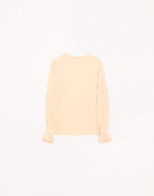 Valentino - Georgette Top - Birch - Woman - Shirts And Tops