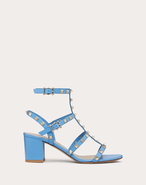 Valentino Garavani - Rockstud Calfskin Ankle Strap Sandal 60 Mm - Denim - Woman - Sandals