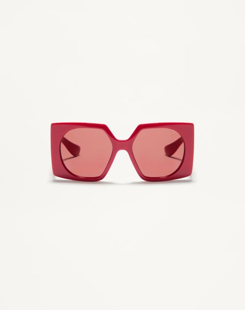 Valentino - Rectangular Acetate Eyewear - Red - Woman - Akony Eyewear - Accessories