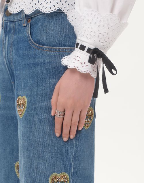 Valentino Garavani - Ovalette Metal And Swarovski® Crystal Ring - Rhodium - Woman - Jewelry