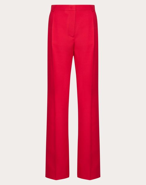 Valentino - Crepe Couture Trousers - Red - Woman - Pants And Shorts