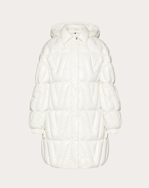 Valentino - Nylon Lakke' Down Jacket - White - Woman - Coats And Outerwear