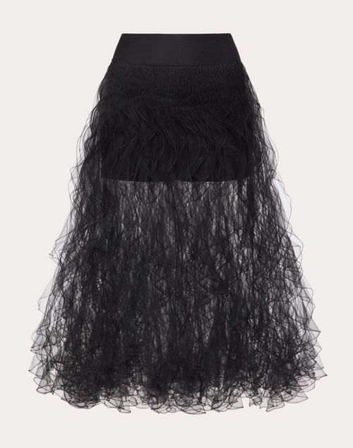 Valentino - Falda De Tulle Illusione - Negro - Mujer - Faldas