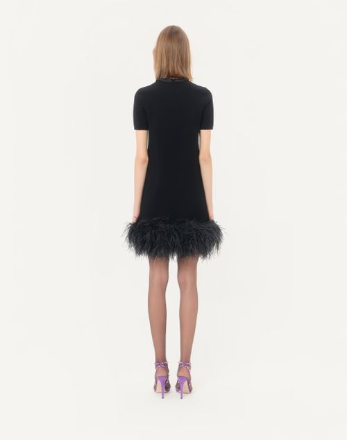 Valentino - Valentino Short Embroidered Knit Dress - Black - Woman - Dresses