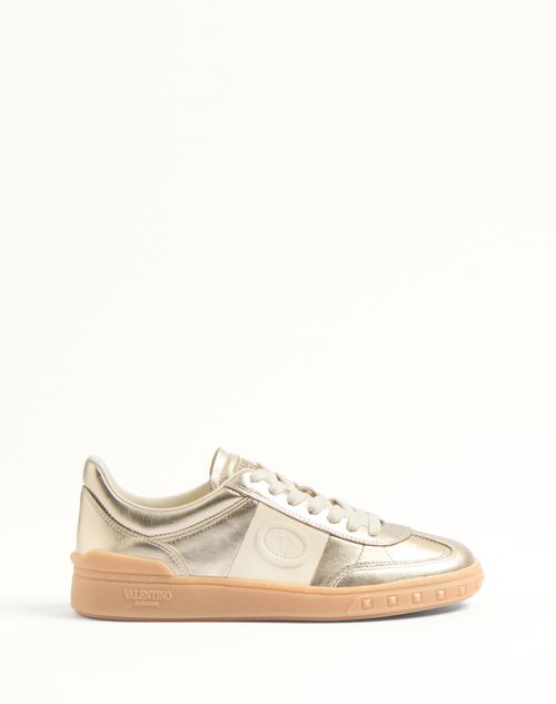 Valentino Garavani - Upvillage Trainer In Laminated Calfskin With Nappa Calfskin Leather Band - White/platinium - Woman - Shoes