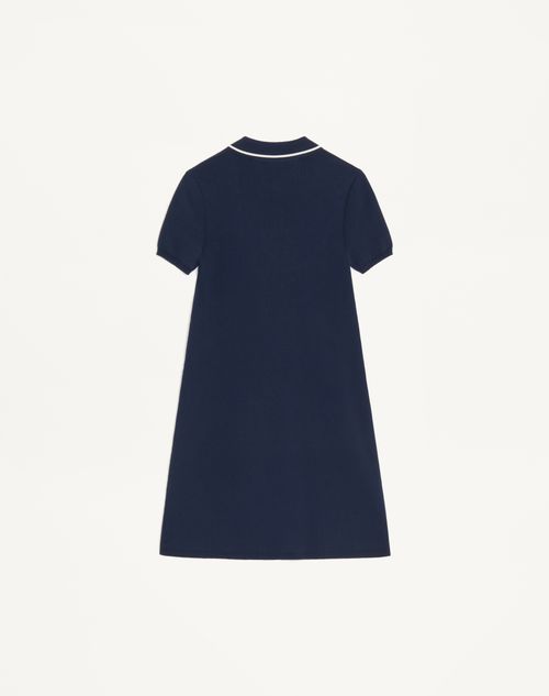 Valentino - Embroidered Cotton Knit Dress - Navy/ivory - Woman - Woman Ready To Wear Private Promotions