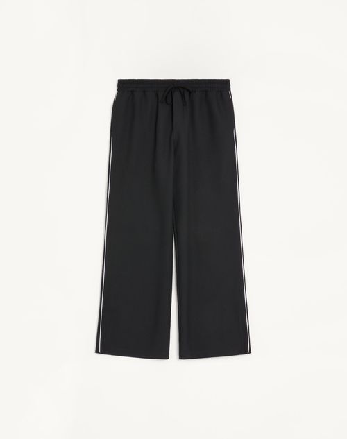Valentino - Nylon Trousers With Vlogo Patch - Black - Man - Trousers And Shorts