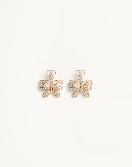 Valentino Garavani - Flutterby Earrings In Metal And Swarovski® Crystals - Platinum/crystal - Woman - Accessories