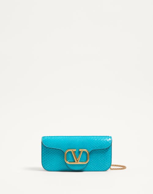 Valentino Garavani - Valentino Garavani Locò Python Clutch - Peacock - Woman - Shoulder Bags
