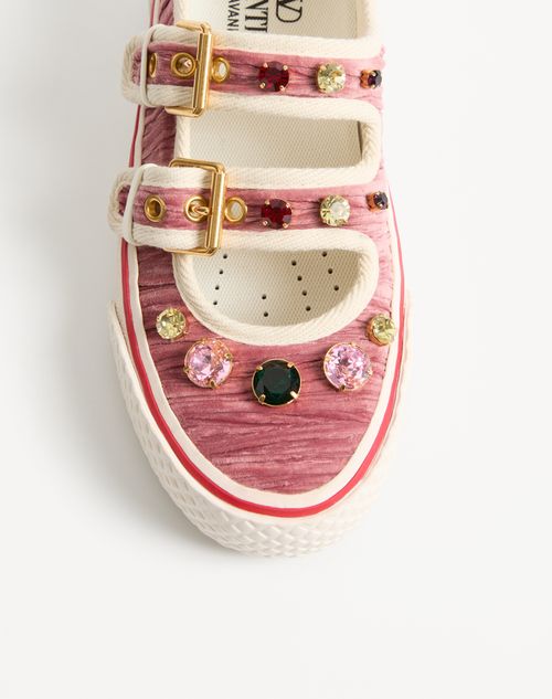 Valentino Garavani - Mary-jane Dollyboard Velvet Ballerina Sneaker - Multicolor - Woman - Sneakers