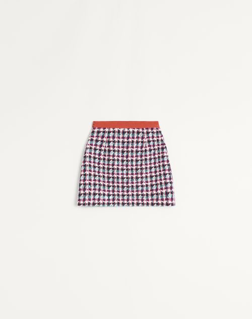Valentino - Short Tweed Skirt With Multicoloured Sequins - Multicolour - Woman - Skirts