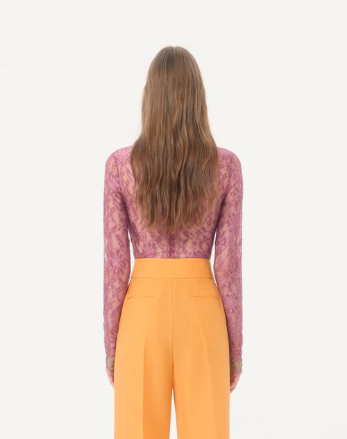 Valentino - Lace Bodysuit - Maroon - Woman - Lingerie