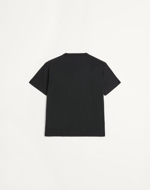 Valentino - Cotton T-shirt With Maison Valentino Tailoring Label - Black - Man - T-shirts And Sweatshirts