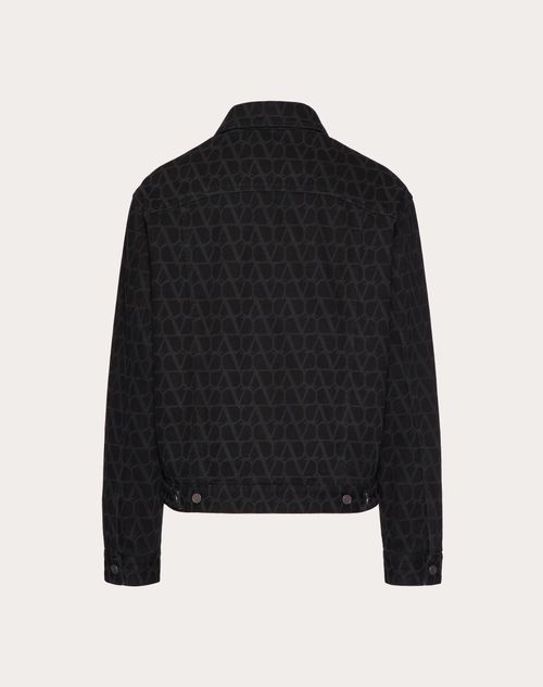 Valentino - Denim Jacket With Toile Iconographe Print - Black - Man - Denim