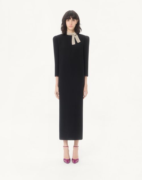 Valentino - Cady Couture Embroidered Dress - Black/silver - Woman - Dresses