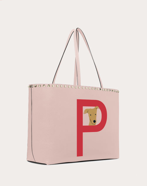 Valentino Garavani - Valentino Garavani Rockstud Pet Customizable Tote Bag - Rose Quartz/pure Red - Woman - Rockstud Pet - Bags