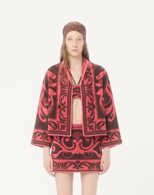 Valentino - Terry Cloth Jacket - Chocolate/coral - Woman - Jackets And Blazers