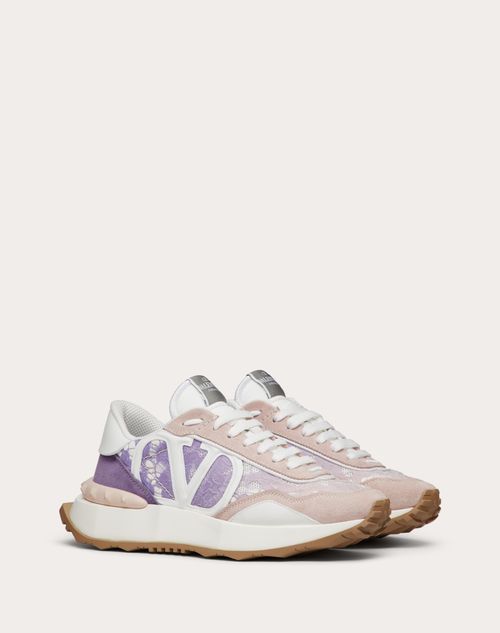 Valentino Garavani - Lace And Mesh Lacerunner Sneaker - Wisteria - Woman - Gifts For Her