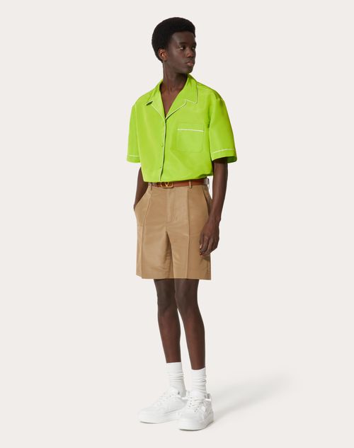 Valentino - Silk Faille Short-sleeve Shirt - Bright Lime - Man - Shirts