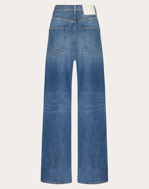 Valentino - Medium Blue Denim Trousers - Denim - Woman - Denim