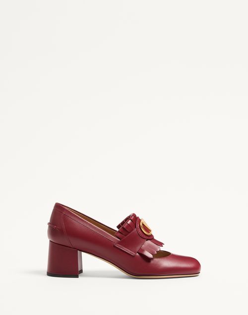 Valentino Garavani - Vlogo Signature Fringed Calfskin Pumps 55mm - Rubin - Woman - Woman Shoes Sale