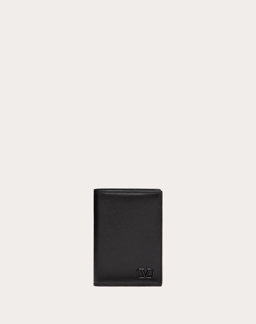 Valentino Garavani - Vlogo Signature Cardholder - Black - Man - Wallets And Small Leather Goods