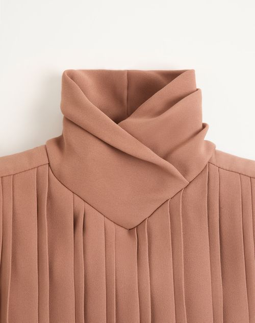 Valentino - Plissiertes Cady Couture Top - Terrakotta - Frau - Blusen Und Tops