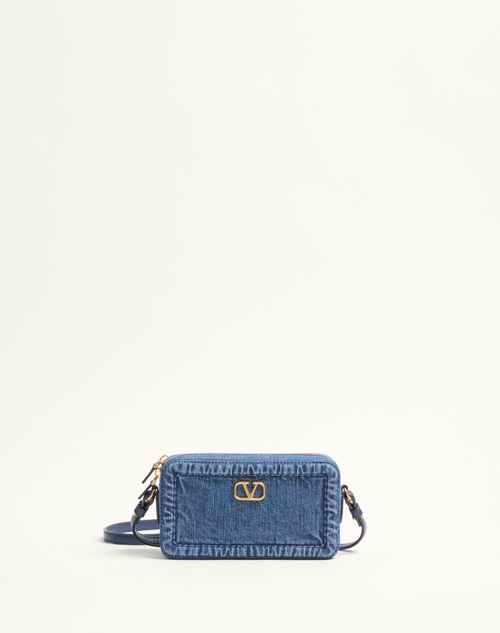 Valentino Garavani Alltime Mini Denim Shoulder Bag for Woman Valentino Garavani Alltime Mini Denim Shoulder Bag for Woman