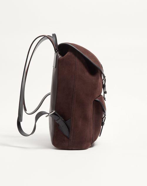 Valentino Garavani - Zaino Valentino Garavani Antibes In Suede - Testa Di Moro - Uomo - Zaini