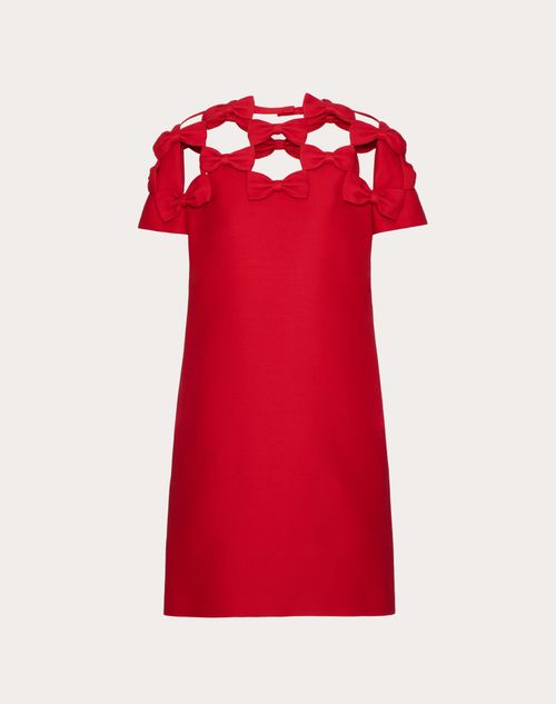 Crepe Couture Short Dress for Woman in Red