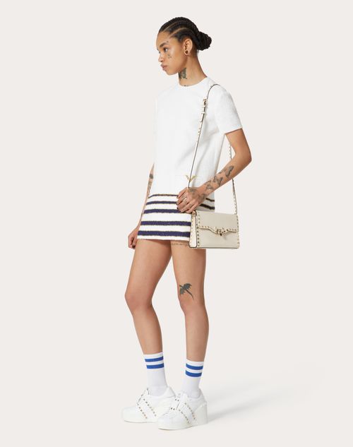 Valentino Garavani - Small Rockstud Grainy Calfskin Crossbody Bag - Light Ivory - Woman - Shoulder Bags