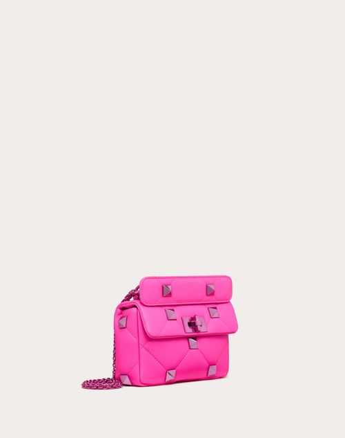 Valentino Garavani - Small Roman Stud The Shoulder Bag In Nappa With Chain - Pink Pp - Woman - New Arrivals
