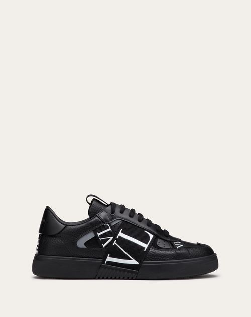 Low-top Calfskin Vl7n Sneaker With Bands for Man in Black