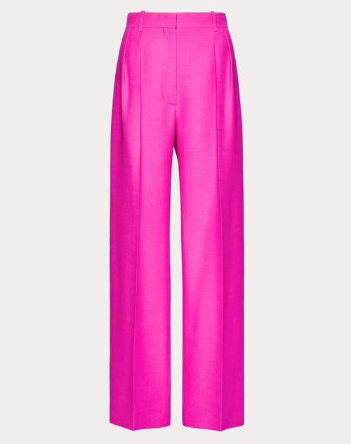Valentino - Pantalon En Crêpe Couture - Pink Pp - Femme - Shelve - Pap Pink Pp